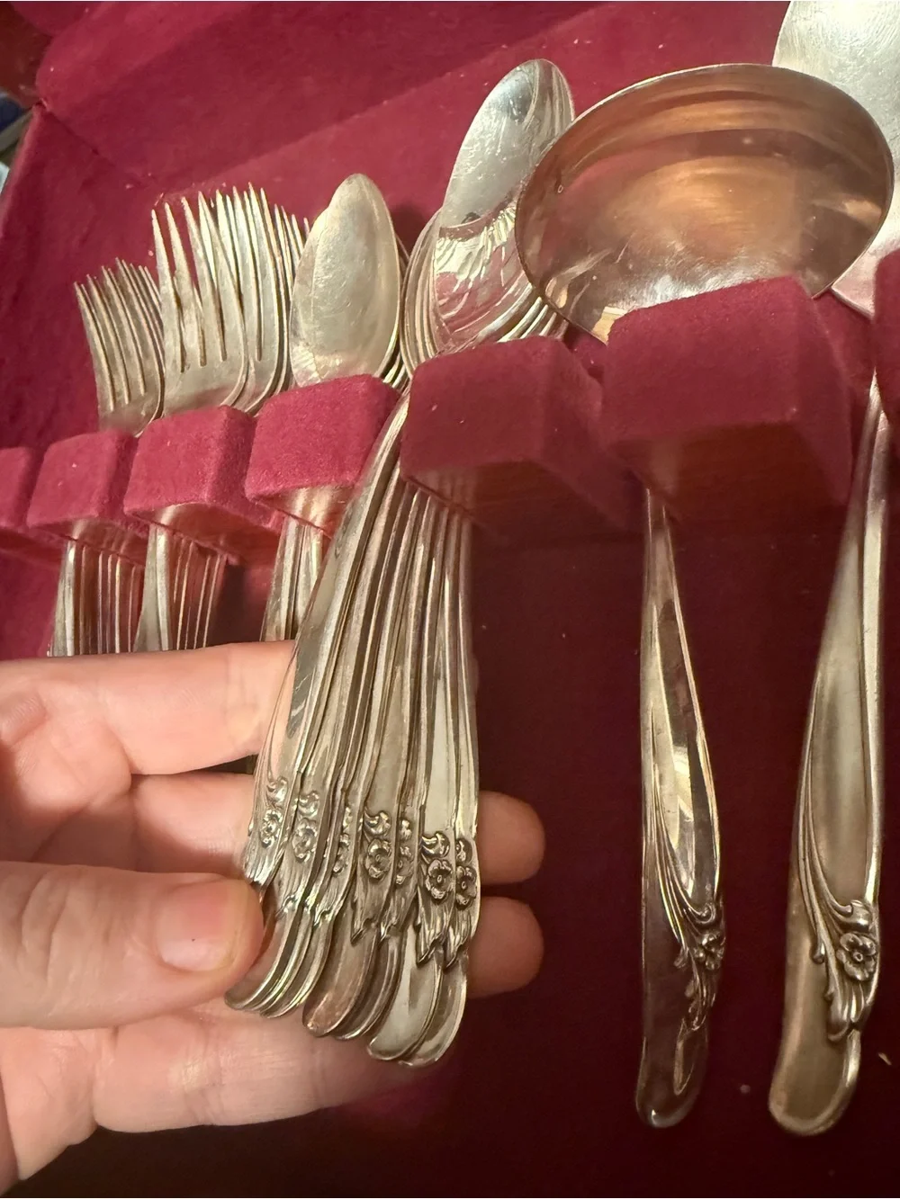 vintage flatware set from 1847 Rogers Bros 42 pieces